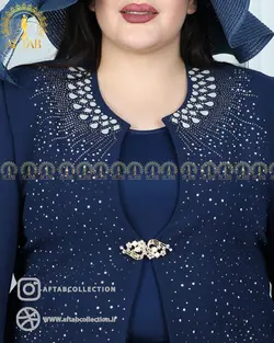 کت و دامن مجلسی جلو نگین سایزبزرگ