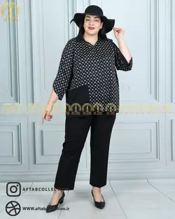 شومیز الیزا یقه دار سایزبزرگ 4569