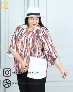 شومیز الیزا یقه دار سایزبزرگ 4569