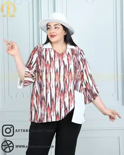 شومیز الیزا یقه دار سایزبزرگ 4569