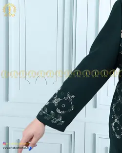 کت و دامن کرپ منجوق دوزی سایزبزرگ 4415