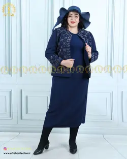 کت و دامن کرپ منجوق دوزی سایزبزرگ 4415
