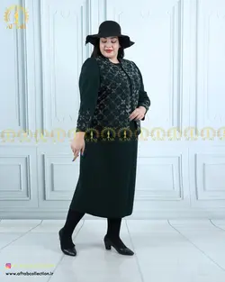 کت و دامن کرپ منجوق دوزی سایزبزرگ 4415