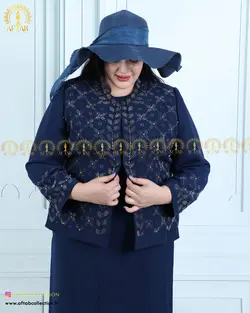 کت و دامن کرپ منجوق دوزی سایزبزرگ 4415