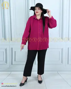 شومیز مجلسی جلو گیپور سایزبزرگ 4651