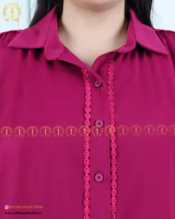 شومیز مجلسی جلو گیپور سایزبزرگ 4651