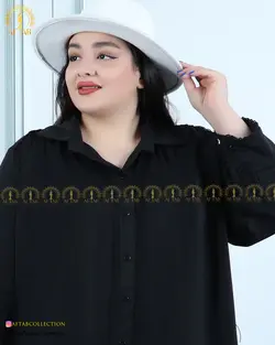 شومیز مجلسی جلو گیپور سایزبزرگ 4651