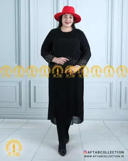 پیراهن مجلسی بلند نگینی سایزبزرگ 4671