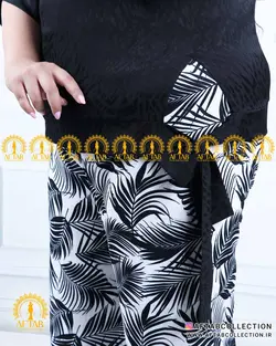 شومیز پایین گره طرحدار سایزبزرگ 4822