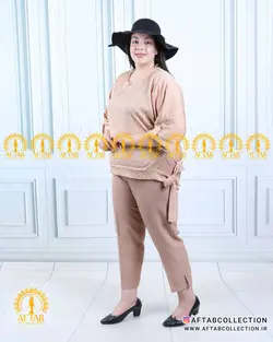 شومیز پایین گره طرحدار سایزبزرگ 4822