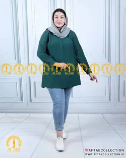 شومیز سرشانه نگین سایزبزرگ 4825