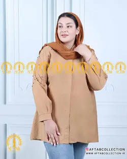 شومیز سرشانه نگین سایزبزرگ 4825