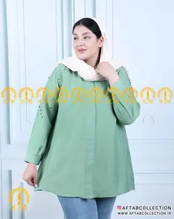 شومیز سرشانه نگین سایزبزرگ 4825