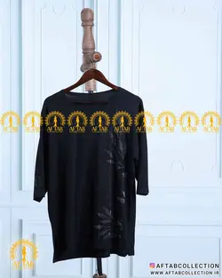 تیشرت مشکی نگین برگی سایزبزرگ 4850