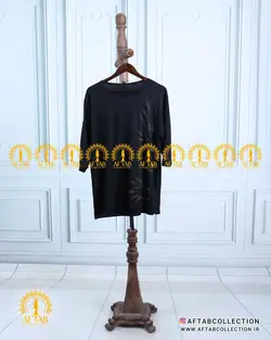 تیشرت مشکی نگین برگی سایزبزرگ 4850