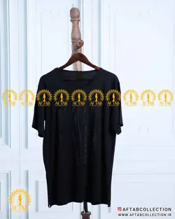 تیشرت مشکی نگین برگی سایزبزرگ 4850