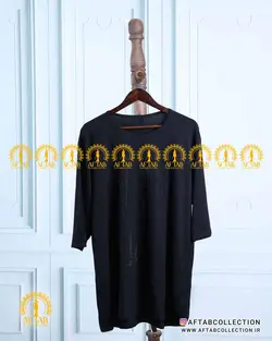 تیشرت مشکی نگین برگی سایزبزرگ 4850