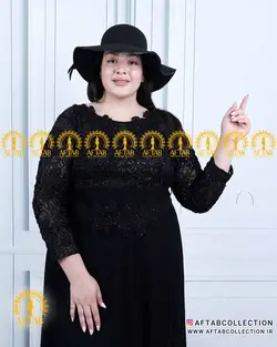 پیراهن مجلسی حریر گیپور سایزبزرگ 4839