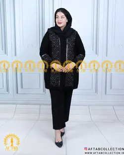 مانتو کتی پولک آیینه کاری سایزبزرگ 4857