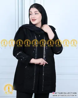 مانتو کتی پولک آیینه کاری سایزبزرگ 4857