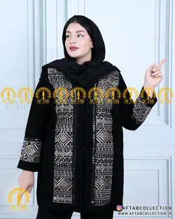 مانتو کتی پولک آیینه کاری سایزبزرگ 4857