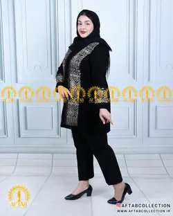 مانتو کتی پولک آیینه کاری سایزبزرگ 4857