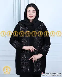 مانتو کتی پولک آیینه کاری سایزبزرگ 4857