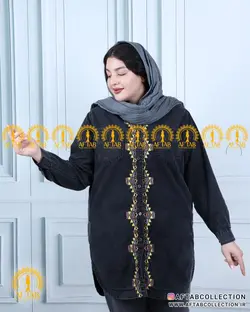 مانتو جین گلدوزی مثلثی سایزبزرگ 4856