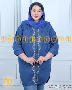 مانتو جین گلدوزی مثلثی سایزبزرگ 4856