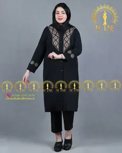 مانتو گلدوزی کریشه مشکی
