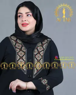 مانتو گلدوزی کریشه مشکی