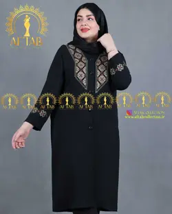 مانتو گلدوزی کریشه مشکی