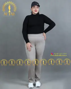 شلوار کتان کمرکش سایز بزرگ
