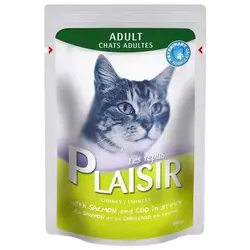 پوچ گربه پلازیر با طعم ماهی سالمون _ Plaisir