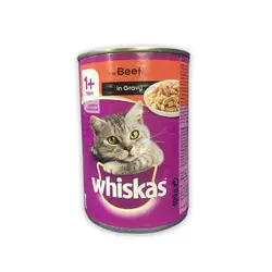 کنسرو گربه ویسکاس طعم گوشت گاو-whiskas