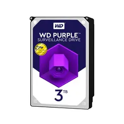 هارد دیسک اینترنال وسترن دیجیتال سری بنفش مدل Purple ظرفیت 3 ترابایت گارانتی شرکتی یک ساله تعویض رایگان طلایی