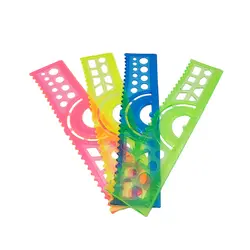 خط کش ژله ای 20 سانتی متر شابلون و نقاله دار | اهوراشاپ