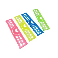 خط کش ژله ای 20 سانتی متر شابلون و نقاله دار | اهوراشاپ