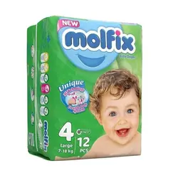 پوشک کودک مولفیکس سایز 4 - 12 عددی
