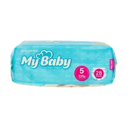 پوشک مای بیبی آبی سری مهربان با پوست سایز 5 - 28 عددی