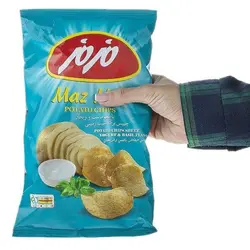 چیپس برگه سیب زمینی با طعم ماست و ریحان مزمز - 60 گرم
