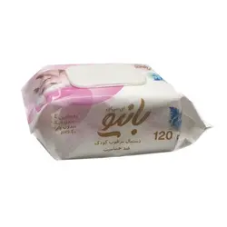 دستمال مرطوب کودک بانیو مدل دخترانه - 120 عددی