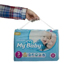 پوشک مای بیبی آبی سری مهربان با پوست سایز 3 - 38 عددی