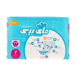 پوشک مای بیبی آبی سری مهربان با پوست سایز 4 - 34 عددی