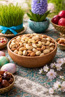 آجیل چهار مغز خام اعلا با پسته پوست دار