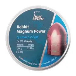 خرید ساچمه تفنگ بادی اچ اند ان ربیت مگنوم پاور 5.5|200|25.31 | H&N Rabbit Magnum Power | ایرگان کالا