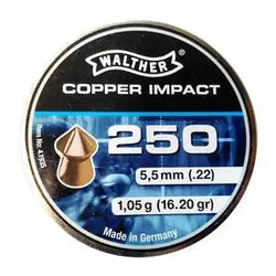 خرید ساچمه تفنگ بادی والتر کوپرایمپکت 5.5|250|16.20 | Walther Cooper Impact Pellets | ایرگان کالا