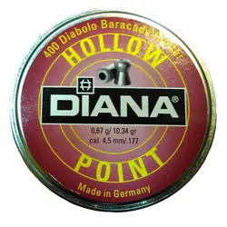 ساچمه تفنگ بادی دیانا هالوپوینت 4.5|400|10.36 | Diana Hollow Point Pellets