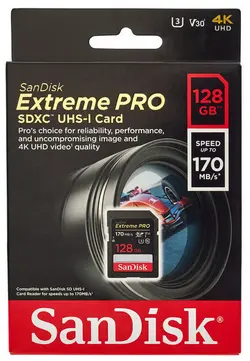 کارت حافظه Sandisk SD 128 GB 170 MB/S