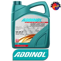 روغن موتور ادینول مدل ADDINOL SuperLight SAE 5W-40 ظرفیت 4لیتر